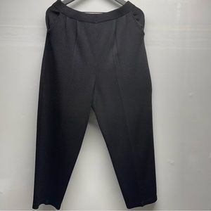 St. John Separates Black Santana Knit Wool High Waisted Pants Pleated sz 12.